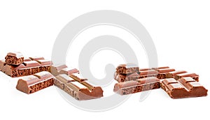 Pieces of tile porous milk chocolate