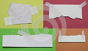 pieces of torn paper texture background and have copy space for design in your work, space for your message.