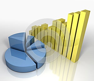 Piechart and bargraph [Business concept]