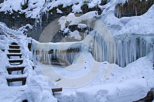 Piecky in winter in Slovak Paradise National park, Slovakia