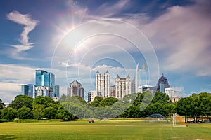 Piedmont Park in Downtown Atlanta city in USA