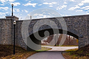 Piedmont Park Trail and stone bridge, Atlanta, USA