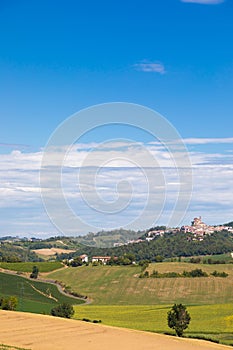 Piedmont region, Italy. Countryside landscape in Langhe area