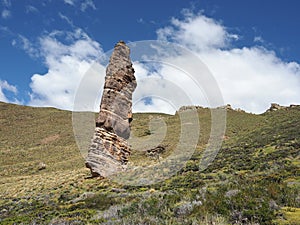 Piedra Clavada or Nailed Stone. A strange rock formation in Patagonia, southern Chile. photo