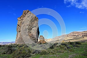 Piedra Parada monolith in the Chubut valley, Argentina
