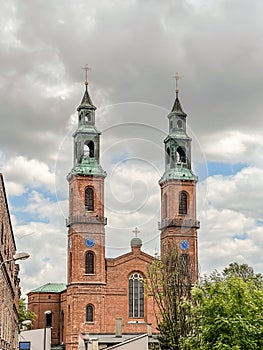 Piekary Slaskie in Upper Silesia Gorny Slask region of Poland. Neo-romanesque basilica of St Mary