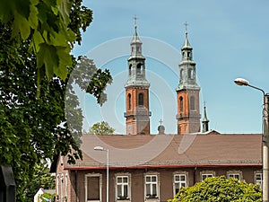 Piekary Slaskie in Upper Silesia (Gorny Slask) region of Poland. Neo-romanesque basilica of St Mary and St Bartholomew