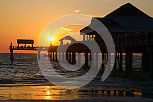 Pier 60 in Clearwater Beach, FL, at sunset