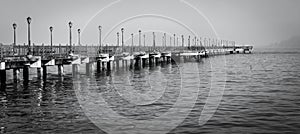 Pier 7 in San Francisco in black and white