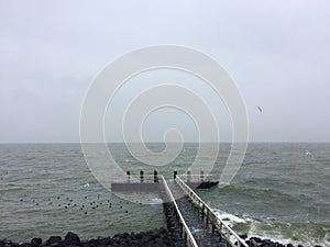 A pier on the Afsluitdijk, The Netherlands