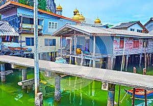 The pier against old stilt houses, Ko Panyi village, Phang Nga Bay, Thailand
