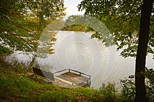 Pier on autumn lake