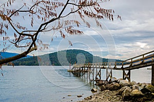 Pier at the bay in  Deep Cove Park