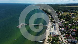 Pier Beach Baltic Sea Mechelinki Molo Plaza Morze Aerial View Poland