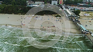 Pier Beach Baltic Sea Miedzyzdroje Molo Plaza Aerial View Poland