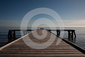 Pier on the blue sky