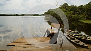 Pier and boats at Amazonas, Brazil