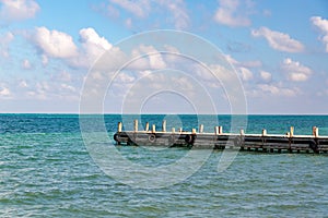 Pier and Caribbean Sea