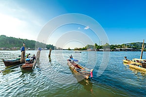 Pier at coastline in Thailand