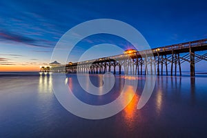 The pier at dawn, in Folly Beach, South Carolina