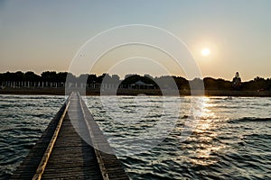 Pier Dock Beach of Lido di Jesolo summer day