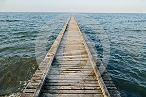 Pier Dock Beach of Lido di Jesolo summer day