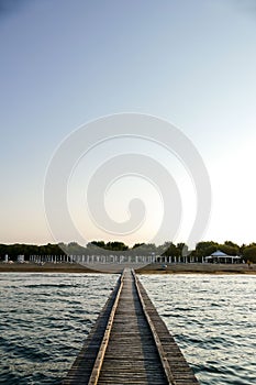 Pier Dock Beach of Lido di Jesolo summer day