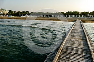 Pier Dock Beach of Lido di Jesolo summer day