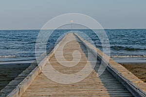 Pier Dock Beach of Lido di Jesolo summer day