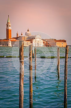 Pier for docking gondolas in Venice. photo
