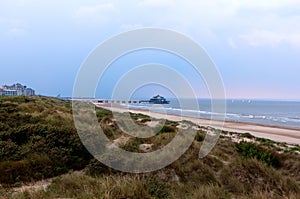 Pier dunes North Sea Blankenberge, Flanders, Belgium