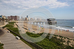 Pier with Durban Beachfront Buildings as seen from the Boardwalk