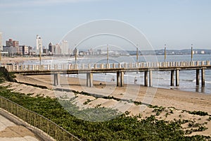 Pier with Durban Beachfront Buildings in Background