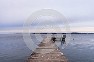 Pier Extending out to Lake Mendota in Madison Wisconsin photo