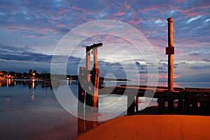 Pier at Fishing Village at Dawn