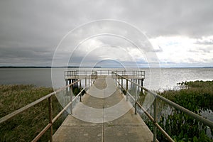 Pier into a gloomy day