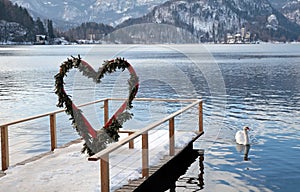 Pier and heart arch, Lake Bled, Slovenia