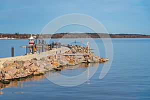 Pier on lake Malaren in Vasteras, Sweden