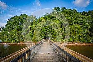 Pier on Lake Norman at Ramsey Creek Park, in Cornelius, North Ca