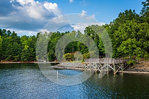 Pier on Lake Wylie, at McDowell Nature Preserve, in Charlotte, N photo