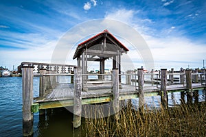 Pier in the Lewes and Rehoboth Canal, in Lewes, Delaware. photo