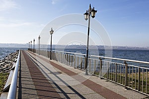 Pier with lights