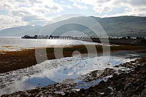 Pier at Loch Linnhe, Fort William, Highlands, Scotland, United Kingdom, cloudy day