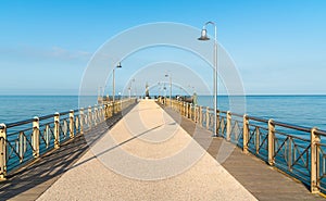 Pier of the Marina di Pietrasanta beach in Versilia, Italy