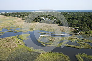 Pier in marsh. photo