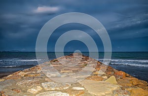 Pier in the Mediterranean sea