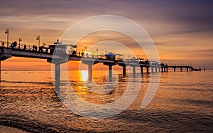 Pier in Miedzyzdroje at sunset