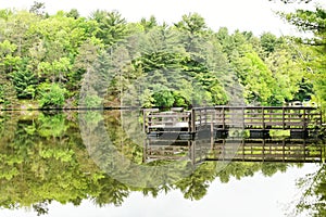 Pier at Mirror Lake State Park in Wisconsin