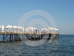 The pier near beach at the luxury hotel