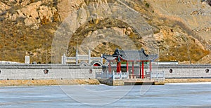 Pier at Nine-Arch Bridge on Great China wall in winter